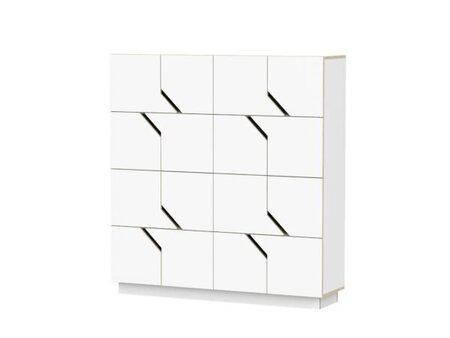 SIDEBOARD MAZE 4X4 16 TÜREN-  WEISS LAMINIERTES SPERRHOLZ