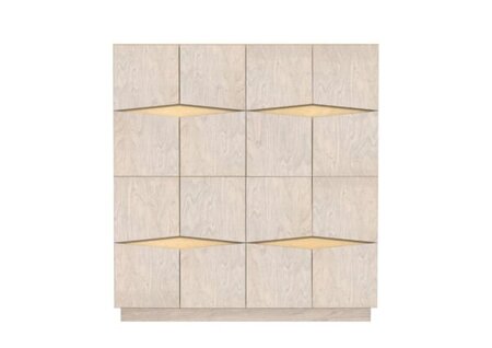 RADIS SIDEBOARD LOXI 4X4-16 TÜREN-  KIESELGRAU, HELLE EICHE