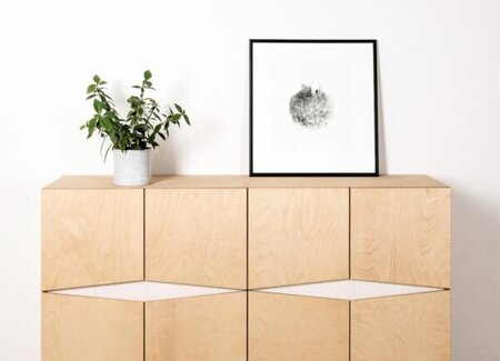 RADIS SIDEBOARD LOXI 4X4-16 TÜREN-  LIGHT OAK, WEISSER OSMO