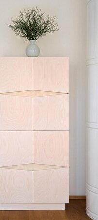 RADIS SIDEBOARD LOXI 4X4-16 TÜREN-  WEISS OSMO, HELLE EICHE