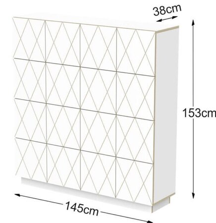 RADIS SIDEBOARD ROMB 4X4, 16 TÜREN