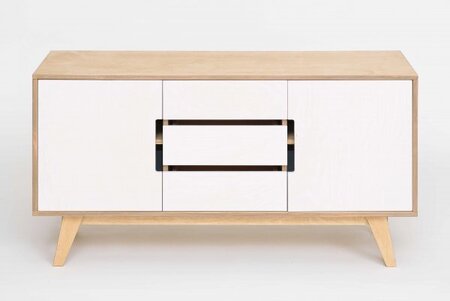  RADIS ANRICHTE HUH- MEDIUM OAK, Türen WEISS CPL