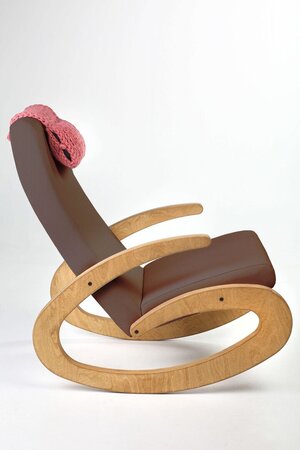 Radis - Schaukelstuhl GEE mit Fußstütze - Medium Oak / Brown