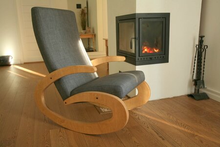 Radis - Schaukelstuhl GEE mit Fußstütze - Medium Oak / Light Grey Silver