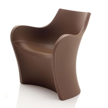 B Line Woopy Sessel mit Echtlederbezug -  dunkelbraun/Echtleder