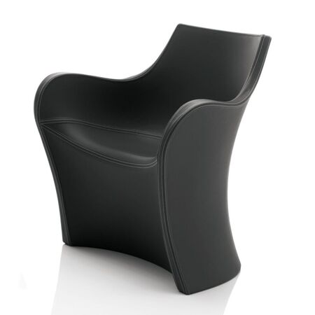 B Line Woopy Sessel mit Echtlederbezug - schwarz/Echtleder