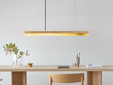 GantLights C-2 brass Pendelleuchte Messing- Eichenholz