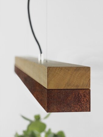 GantLights C3 corten Pendelleucht Cortenstahl- Eichenholz