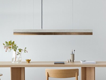 GantLights C1 nut Pendelleuchte Nussbaum Holz- Beton Hell