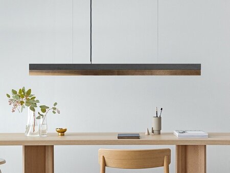 GantLights C1 nut Pendelleuchte Nussbaum Holz- Beton dunkel