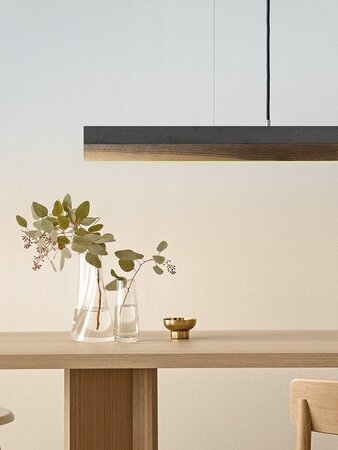 GantLights C1 nut Pendelleuchte Nussbaum Holz- Beton dunkel