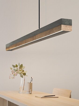 GantLights C1 nut Pendelleuchte Nussbaum Holz- Beton dunkel