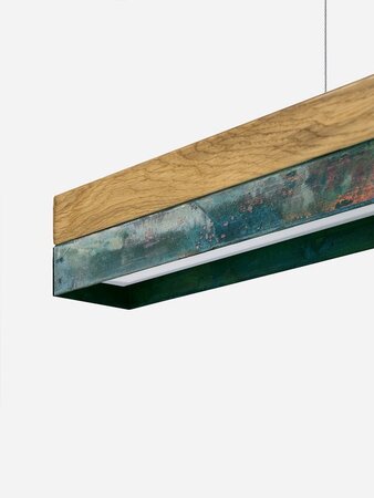 GantLights C3  oxi Pendelleuchte Oxidiertes Kupfer- Eichenholz