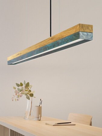 GantLights C3  oxi Pendelleuchte Oxidiertes Kupfer- Eichenholz