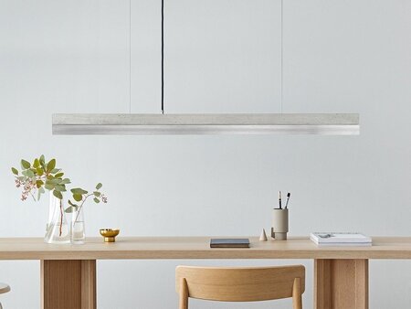 GantLights C1 stainless Pendelleuchte Edelstahl- Beton hell