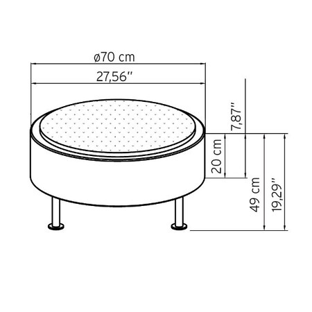 Modoluce Atollo D70 Beleuchteter Sitz mit Auflage(3 Beine)