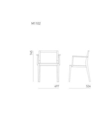 Mint Chair Ghost Plus with width 500 mm