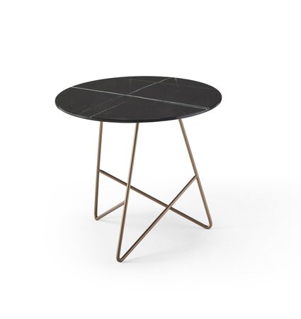 MemeDesign Ermione Metall/Glas - Couchtisch - Ø 50 x H 44 cm - Rame - Sahara Black