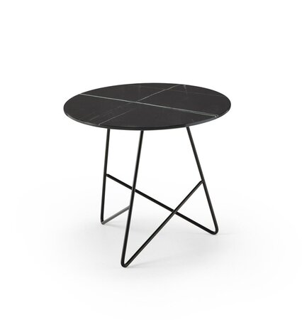 MemeDesign Ermione Metall/Glas - Couchtisch - Ø 50 x H 44 cm - Nero - Sahara Black