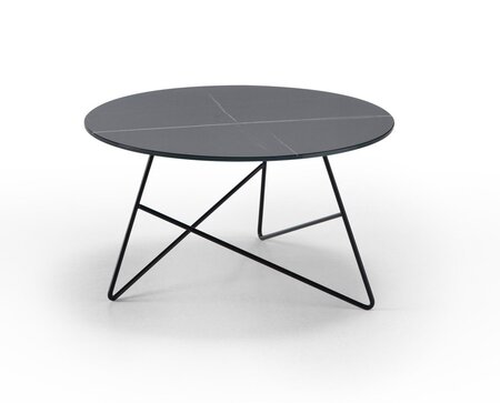 MemeDesign Ermione Metall/Glas - Couchtisch - Ø 65 x H 35 cm - Nero - Sahara Black