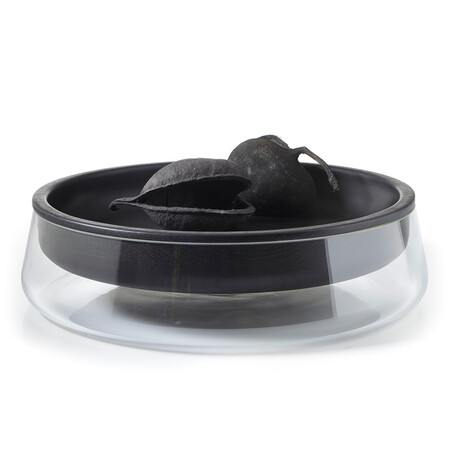 Peruse - Double Bowl - Eiche schwarz lackiert (RAL 9005) / Glas klar