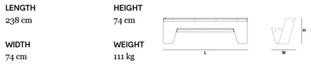 Extremis Hopper Bench 240 cm