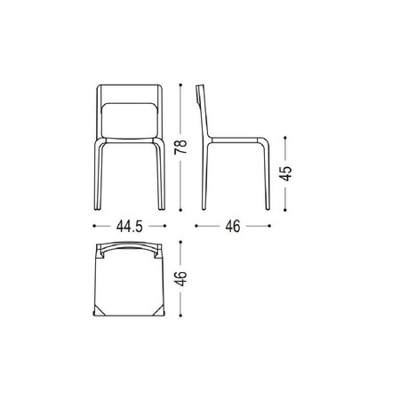 Riva1920 SLEEK -Stuhl ohne Armlehne