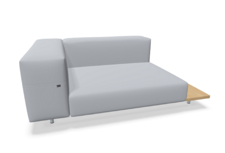 Extremis Walrus - Eckmodul mit Seitentisch - Iroko / Light Grey