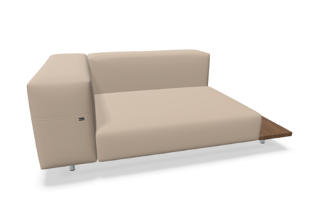 Extremis Walrus - Eckmodul mit Seitentisch - Hellwood / Light Grey