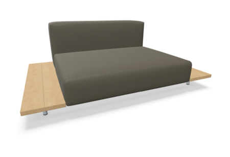 Extremis Walrus - Modul mit 2 Seitentischen - Iroko / Earth