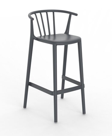Resol Woody Alto - Outdoor Barhocker: Dark Grey