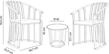 Resol Set Raff mit Kissen - Gartenmöbel-Set