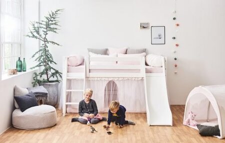 Hoppekids PREMIUM Halbhoghes Bettten mit Rutsche und Leiter