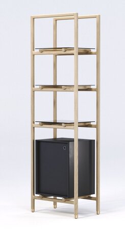Wewood Float-Bücherregal-Oak / Cabinet Small-B48.65 x H67.65 x T44