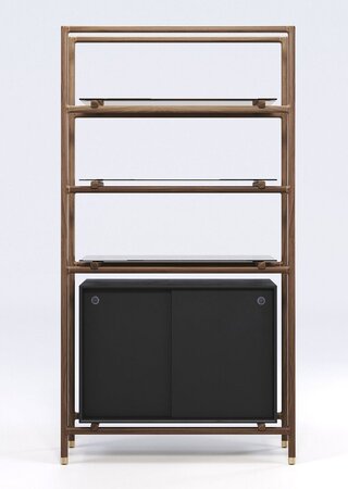 Wewood Float-Bücherregal-Walnut / Cabinet Big-B97.5 x H67.65 x T44