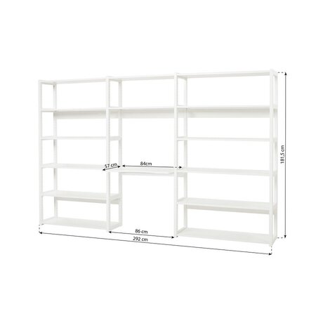 Hoppekids STOREY bookshelf with 3 sections - 100 x 80 x 100 cm