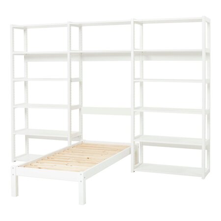 Hoppekids STOREY Regalsystem mit Juniorbett - Regal 100 cm Juniorbett 90x200cm weiß