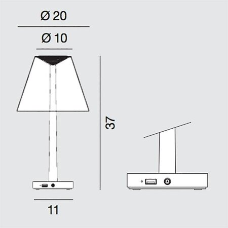 Rotaliana Dina+ LED Akku-Tischleuchte 
