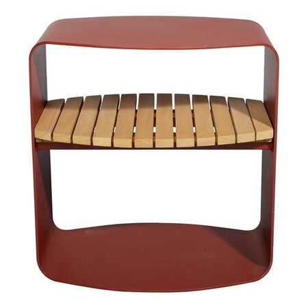Mindo 109 Outdoor Side Table - Terracotta Red Aluminum