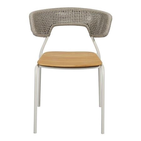 Mindo 101 Outdoor Dining Chair - Stackable - Off-White Aluminum