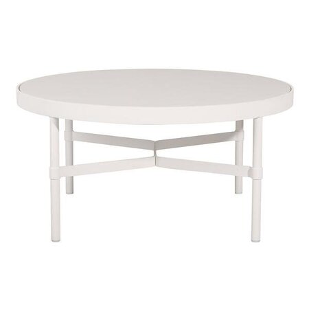 Mindo 100 Outdoor Coffee Table - Round - Off-White Aluminum