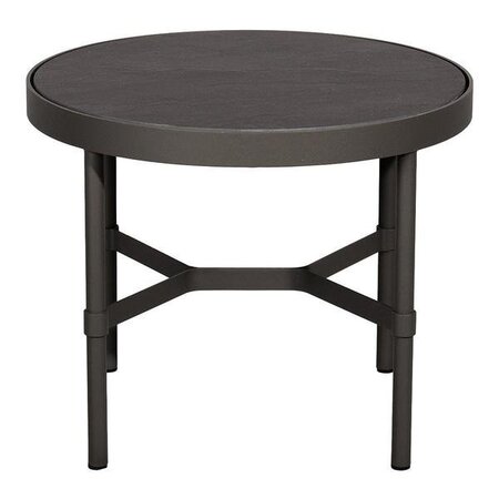Mindo 100 Outdoor Coffee Table - Round - Dark Grey Aluminum