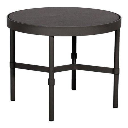 Mindo 100 Outdoor Coffee Table - Round - Dark Grey Aluminum
