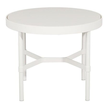 Mindo 100 Outdoor Coffee Table - Round - Off-White Aluminum