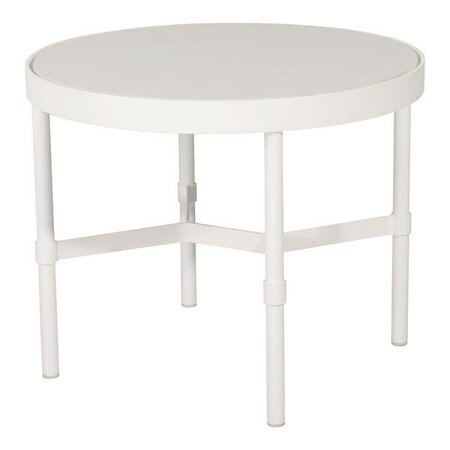 Mindo 100 Outdoor Coffee Table - Round - Off-White Aluminum