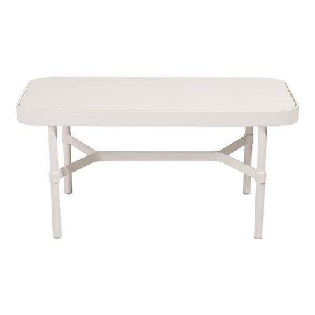 Mindo 100 Outdoor Coffee Table - Rectangular - Off-White Aluminum