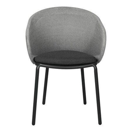 Mindo 114 Outdoor Dining Chair - Stackable - Light Grey Melange Knit-Dark Grey Aluminum