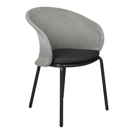 Mindo 114 Outdoor Dining Chair - Stackable - Light Grey Melange Knit-Dark Grey Aluminum