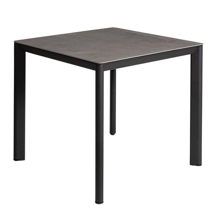Mindo 101 Dining table 74x74cm - Esstisch - Ceramic Opium Black - Aluminium Dark Grey