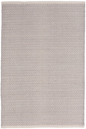 Dash and Albert Herringbone Dove Grey Woven Cotton Rug
